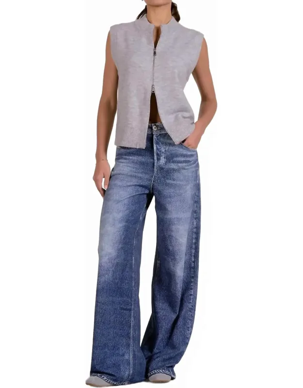 Britt Sleeveless Zip Sweater