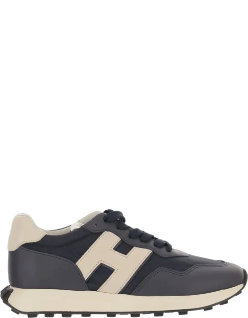 Perforated Leather Mesh Sneakers