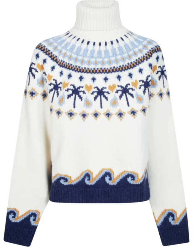 Sweet Winter Cropped Patterned Turtleneck Sweater