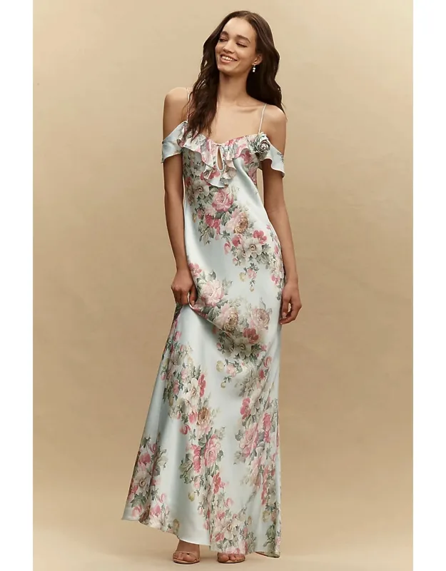 Ruffle Maxi Slip Dress