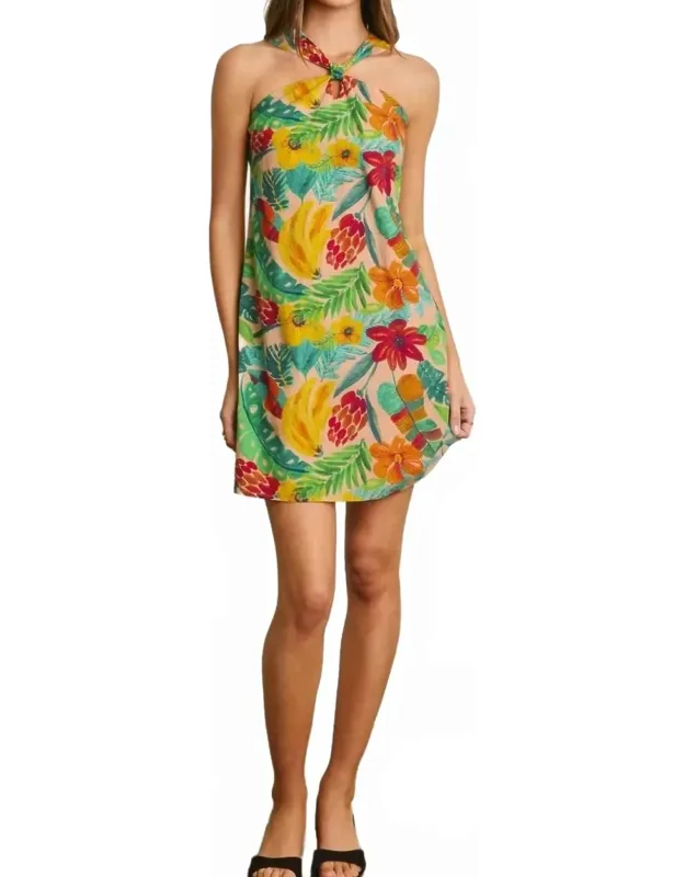 Knot Halter Mini Dress