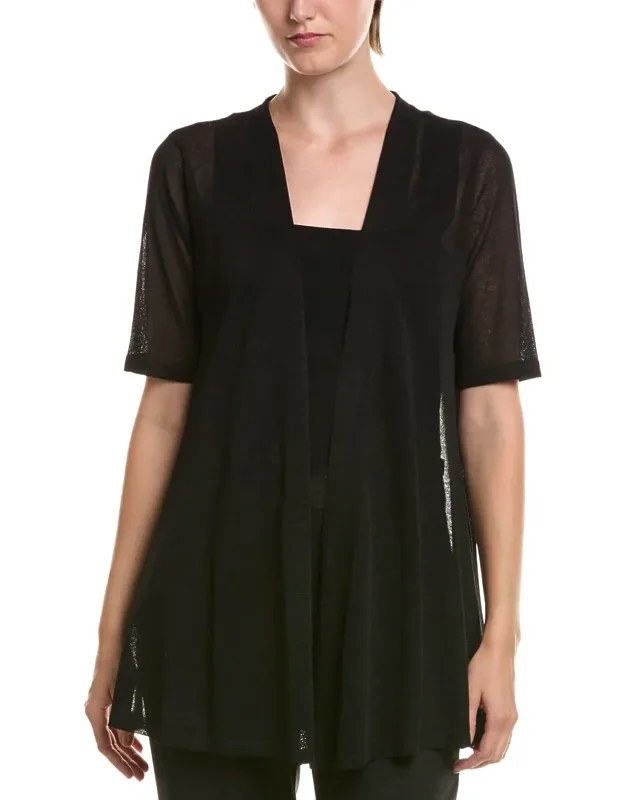 Semi Sheer Short Sleeve Cardigan
