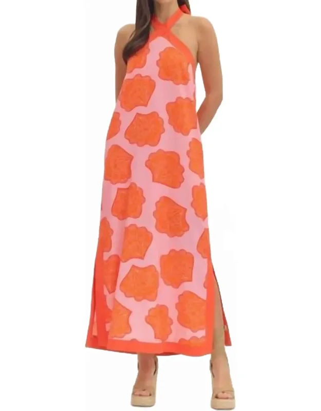 Shell Yeah Halter Midi Dress