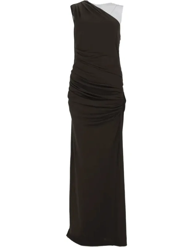 Asymmetrical One-shoulder Fitted Midi Dress