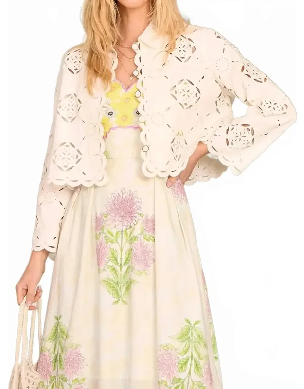 Eyelet Button Down Jacket