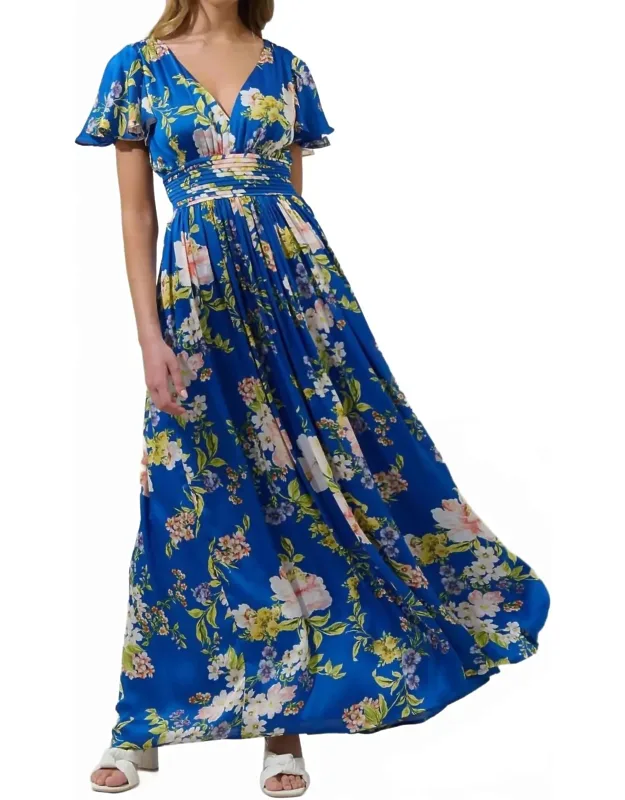 Floral Pleated Maxi Dress