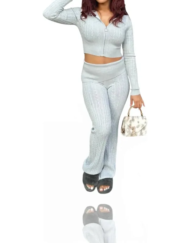 Easily Adored Cable Knit Sweater Set