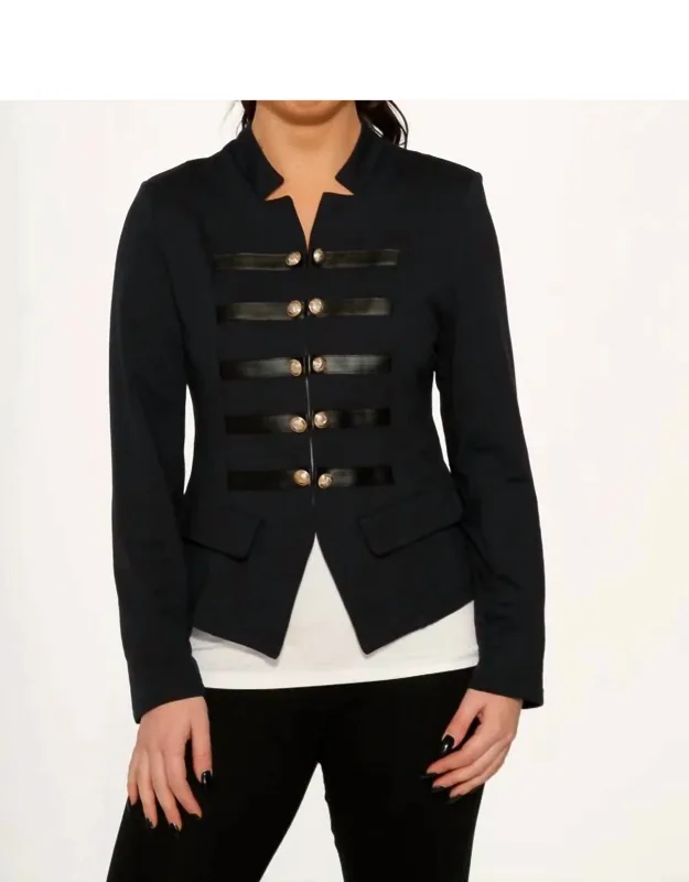 Faux-leather Strap Blazer