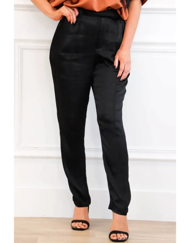 High Waisted Satin Pants