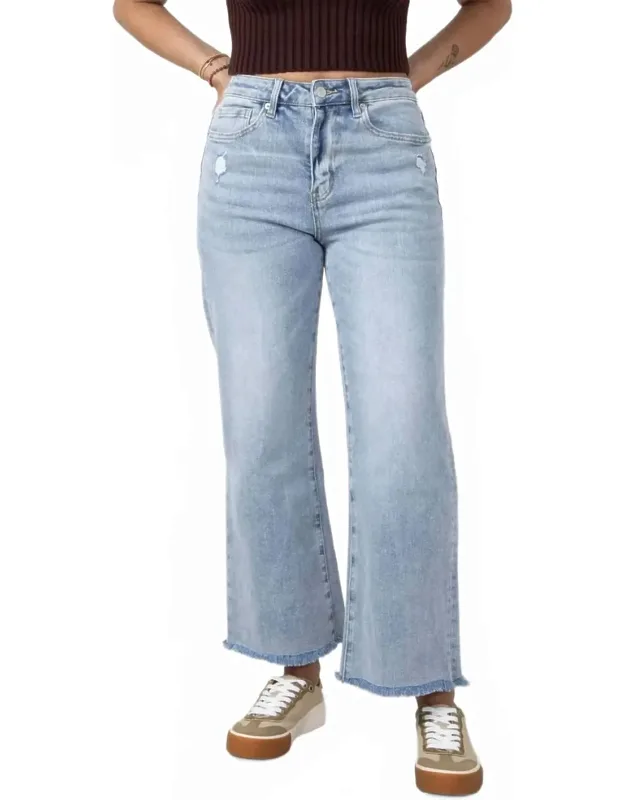High Rise Wide Leg Ankle Jeans
