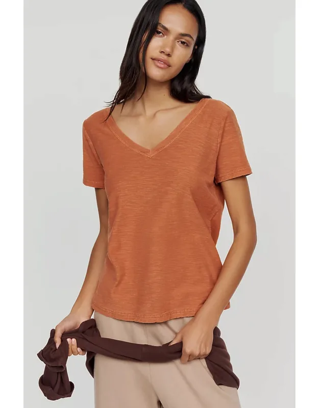 Cotton Slim V-neck Tee