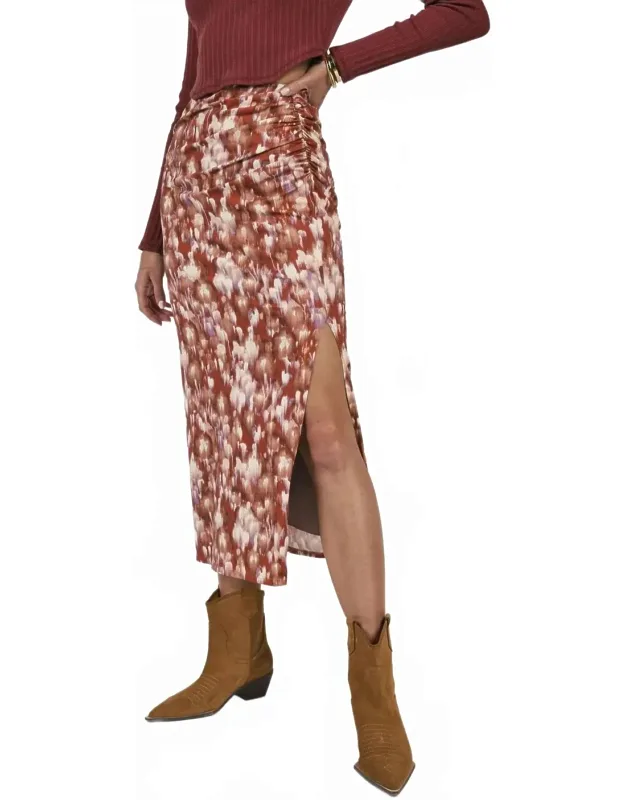 Twilight Side Shirred Maxi Skirt