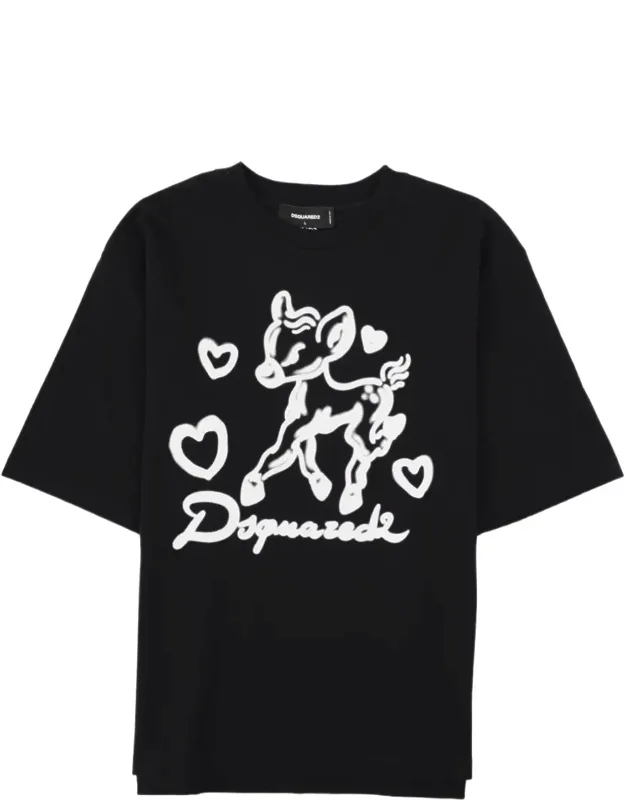 Graphic Print Logo Cotton T-shirt