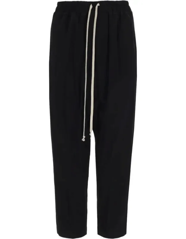 Relaxed Fit Cropped Trousers With Adjustable Drawstring