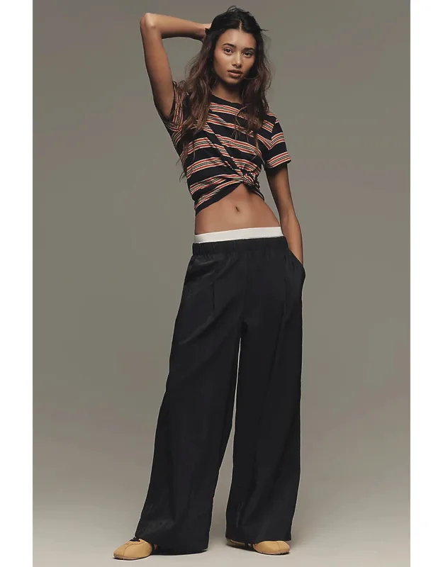 Pull-on Wide-leg Trousers