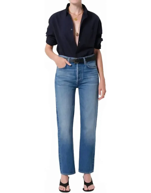 Blaine Vintage Straight Jeans With Timeless Silhouette And High-rise Waist