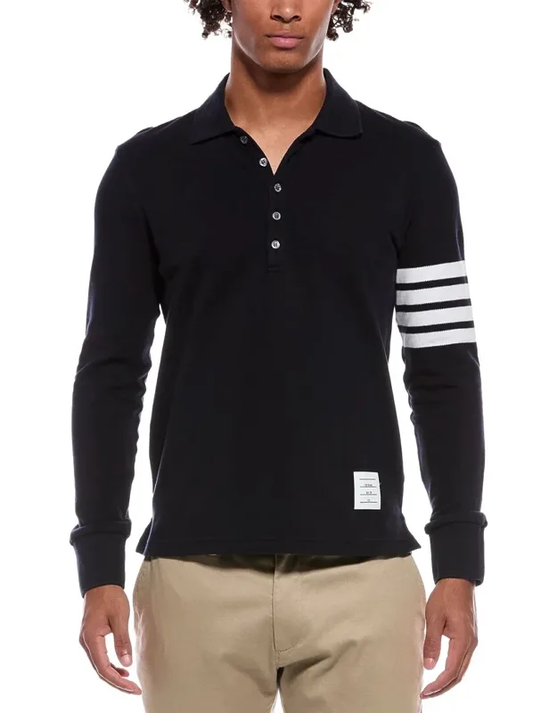 Thom Browne Polo Shirt, Spread Collar, High-low Hem