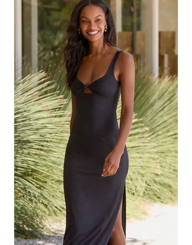Cutout Rib Midi Dress