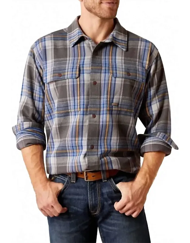 Rebar Heavy Flannel Long Sleeve Button Up Shirt