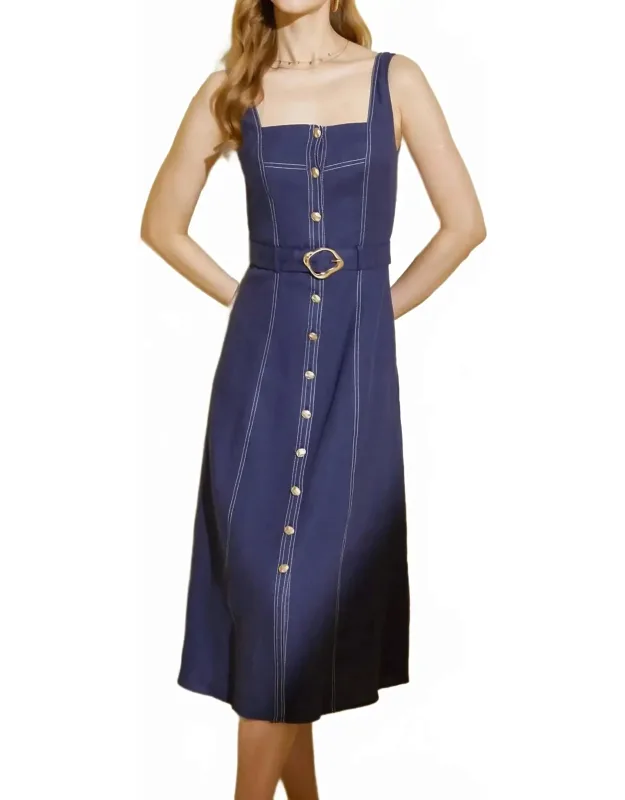 Linen Slip Midi Dress