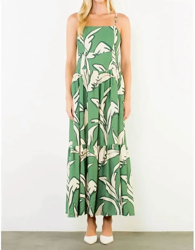 Strap Leaf Maxi Dress