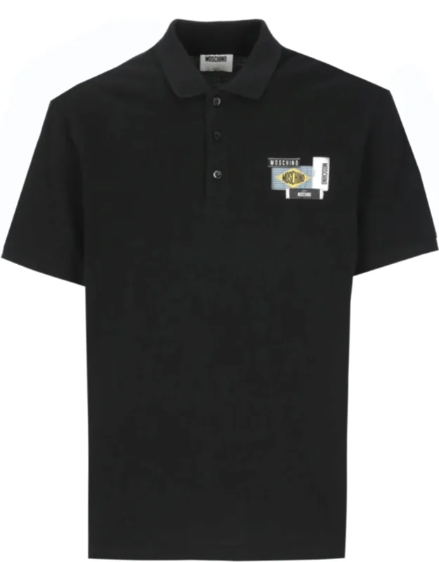 Classic Collar Patches Cotton Polo Shirt