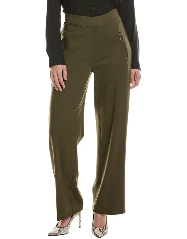 Zip-trim Wide Leg Full-length Pants