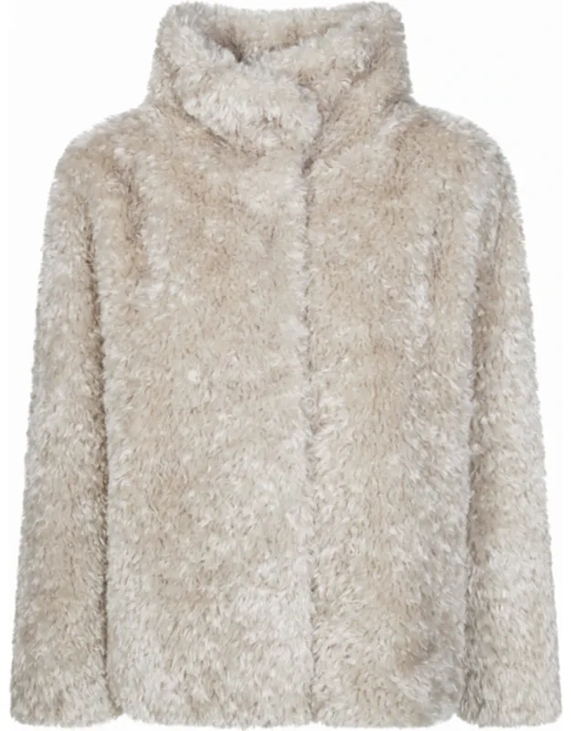 Faux Fur High-collar Short Coat