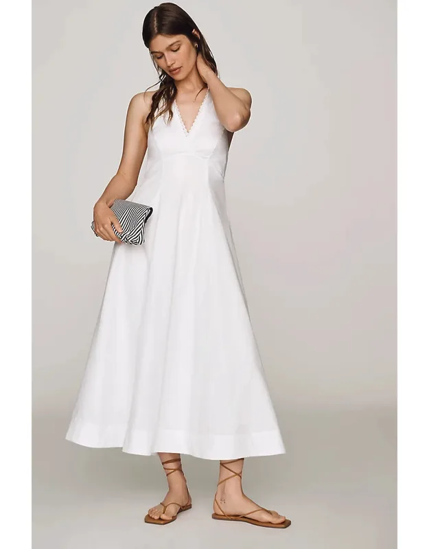 Cotton Halter Midi Dress