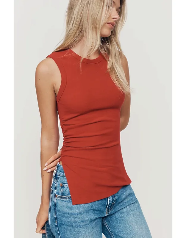 Ruched High-neck Top
