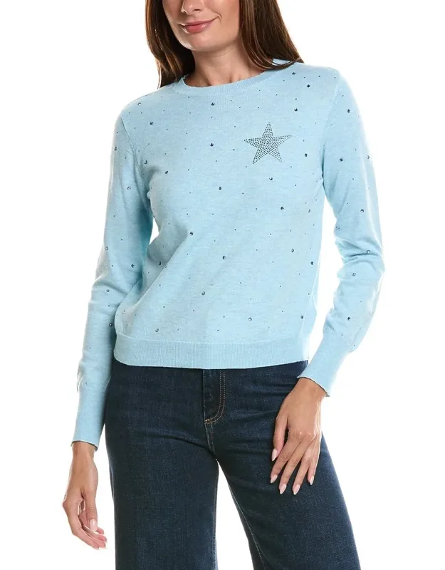 Sweater With Rhinestone Detailing And 70% Rayon