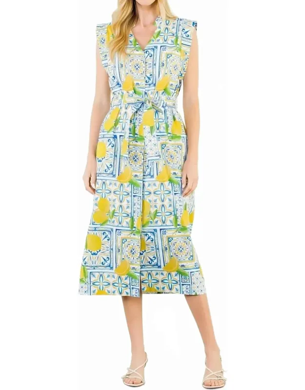 Lemon Midi Shirt Dress