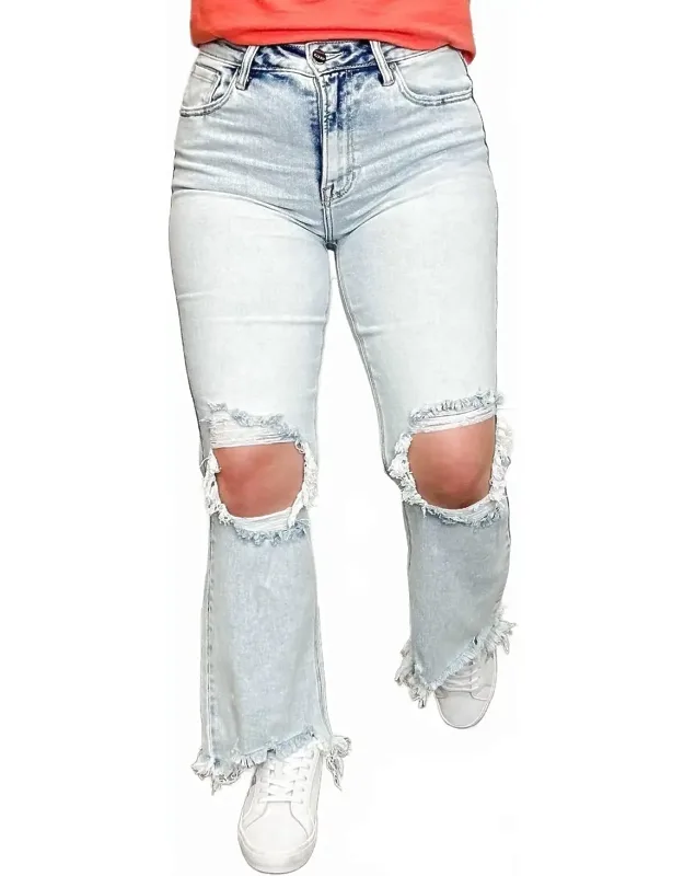 Distressed High-rise Straight Leg Cropped Jeans