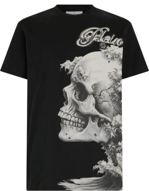 Round Neck T-shirt Skull With Statement Graphic Artwork