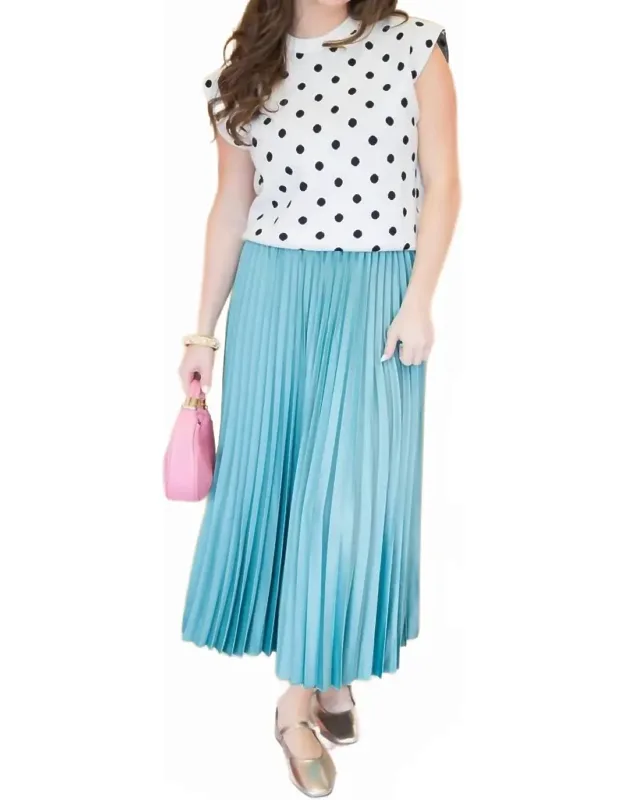 Laguna Satin Pleated Midi Skirt