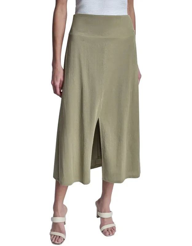 Pique Mini Logo Emblem Slit Skirt