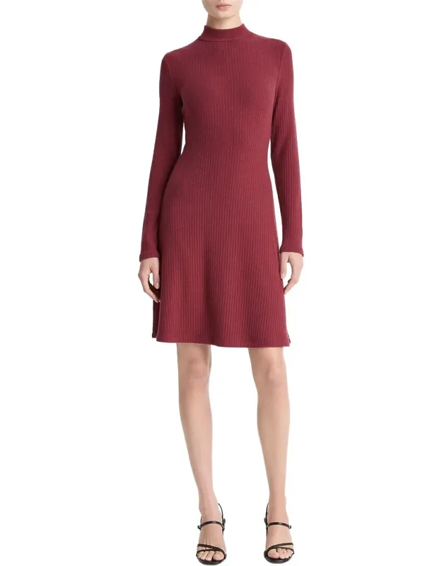 Cozy Rib Mock Neck Dress