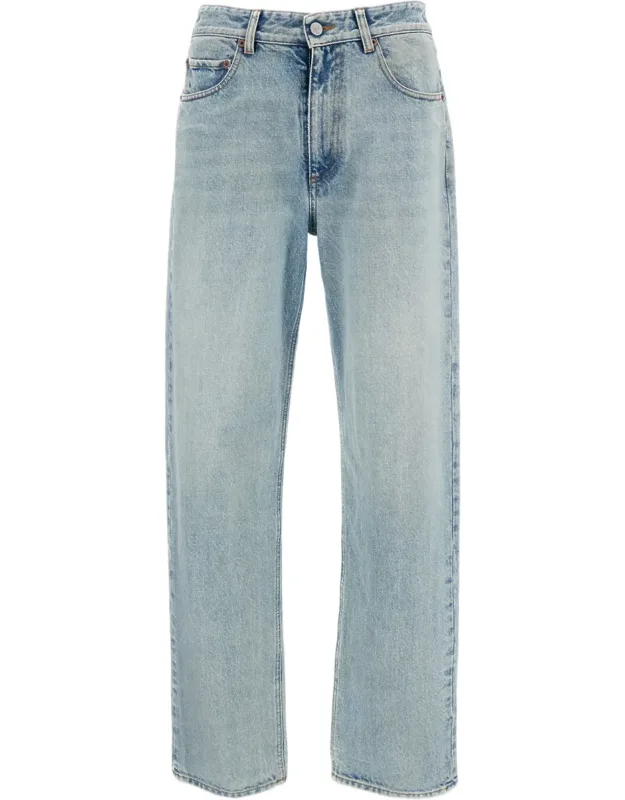 Light-wash Straight-leg Denim Jeans