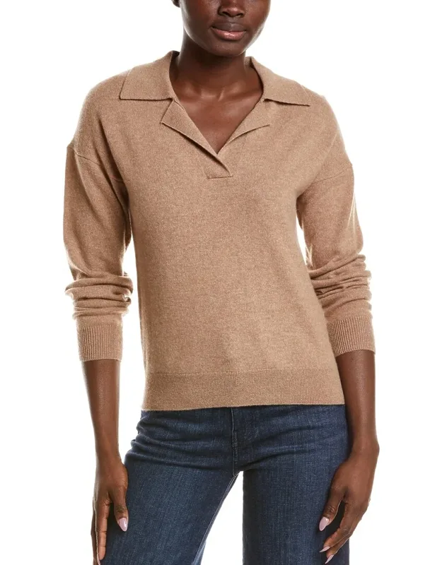 Cashmere V-neck Polo Sweater