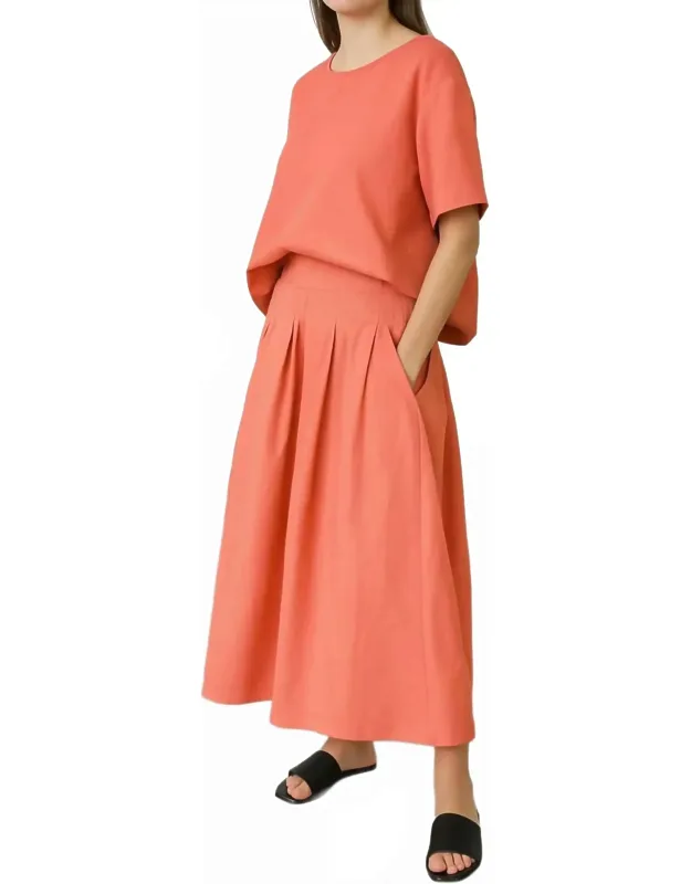 Pleated Maxi Skirt