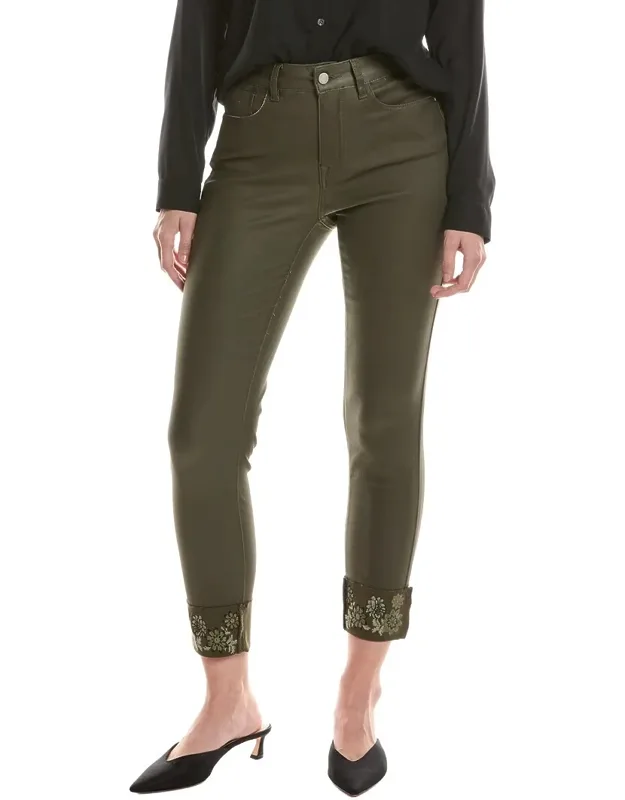 Embroidered Cuff Jeans
