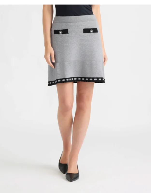 Knit Skirt With Contrast Trim