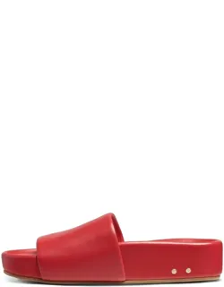 Pelican Leather Platform Sandals