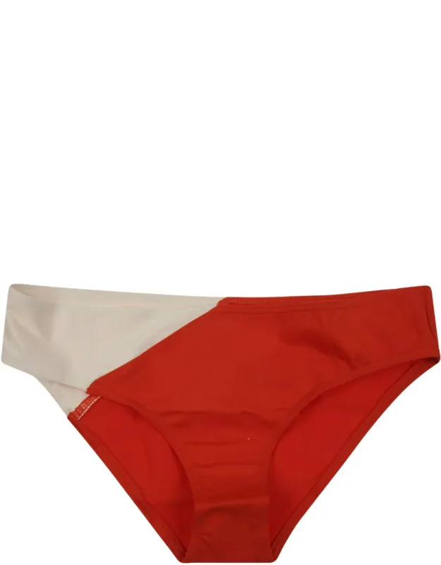 Diagonal Color Block Smooth Bikini Bottom