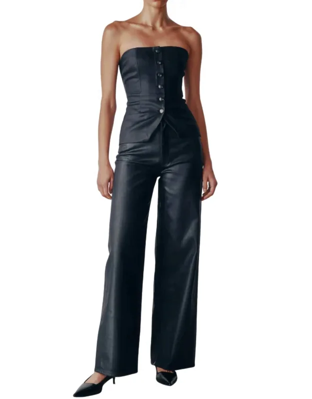 Karmine Coated Wide Leg Jeans