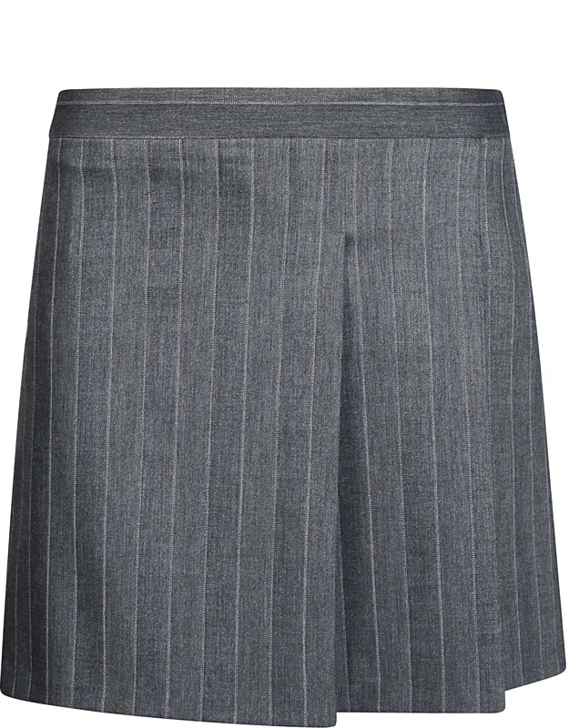 Wool-blend Pinstripe Tailored Mini Skirt