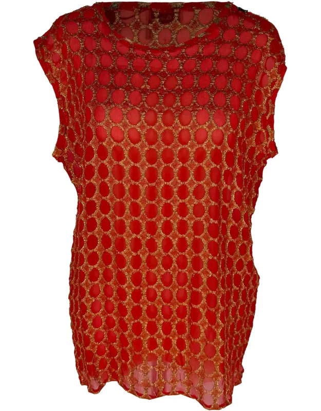 Metallic Polka Dot Blouse