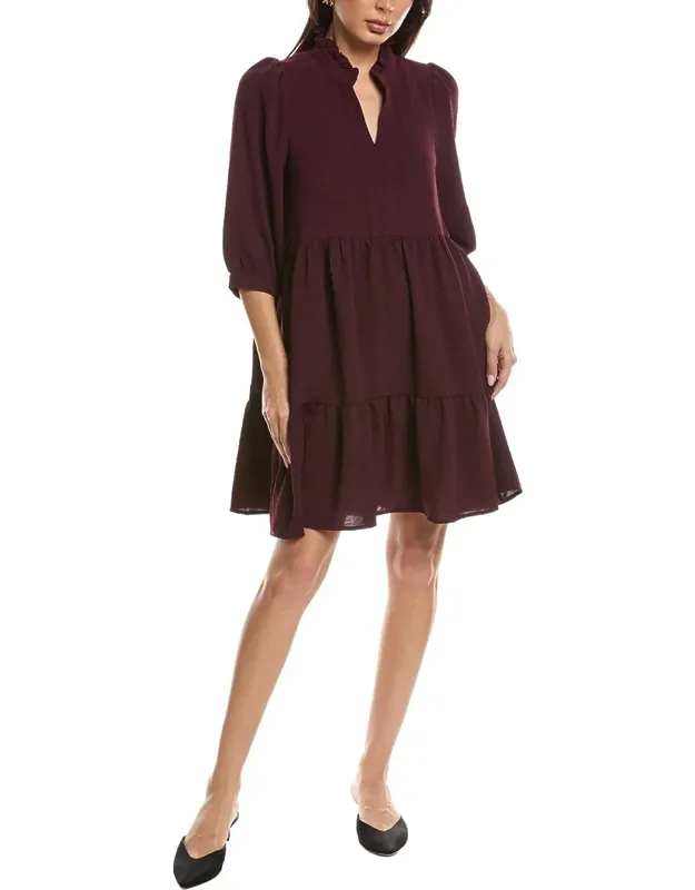 3/4-sleeve Mini Dress