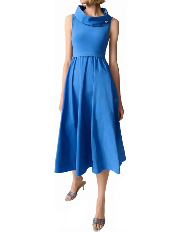 Shawl Collar Midi Fit And Flare Dress
