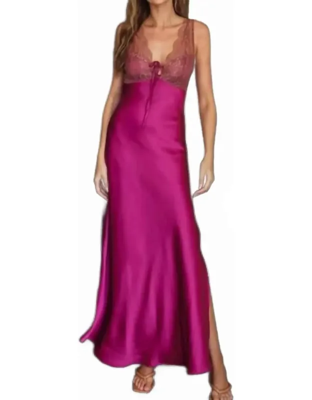 Lace And Satin Contrast Dress